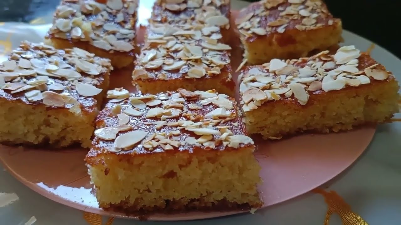 الهدرة غير عليها في المواقع بسبوسة الحليب المغلى درتها وعاودها معسلة للقلب سهلة و سريعة