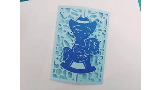 SVG CUT FILES LITTLE COWBOY CARD birthday card diy invitations cricut made silhouette cameo