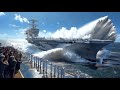 How US Navy Launches Its Brand New Aircraft Carrier Onto The Sea