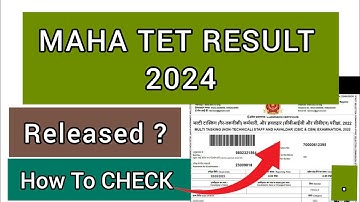 Maha TET RESULT 2024 | How To Check Maha TET RESULT 2024