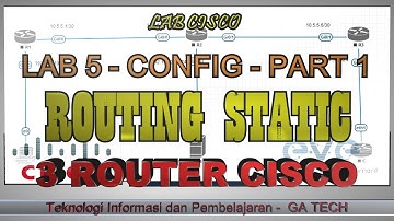 Lab 5 cisco Part 1 - Config Routing Static 3 Router cisco client windows,linux, microtik || Eve-Ng