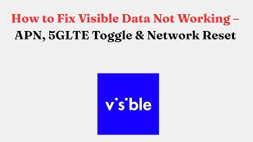 How to Fix Visible Data Not Working – APN, 5GLTE Toggle & Network Reset