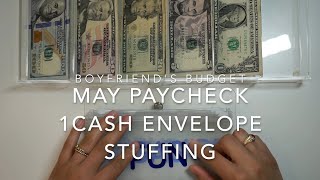 May 2021 Budget | Stuffing My Boyfriend's Cash Envelopes | May Paycheck 1 | Inconsistent Income
