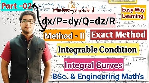 ODE In More Than Two Variables l Simultaneous Differential Equations Of The Form dx/P=dy/Q=dz/R l