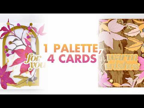 How to Make 4 Fall Cards with 1 Color Palette & 2 Die Sets