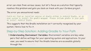 Resolving the Could not find an installed version of Gradle Error in Cordova on Windows 10
