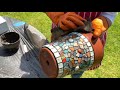 How to grout a mosaic pot by Anne Tyson @ Flowerpot Mosaics studio