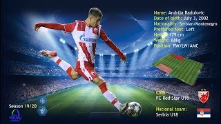 Andrija Radulovic | Champions League U19 19\/20 | Goals, Skills + Assists | Red Star U19 |