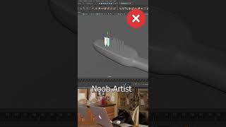 Noob Vs Pro Artist: 3D Maya Fast Mash BrushTOOL #mayatutorial   #3dtips  #shorts   #maya  #blender