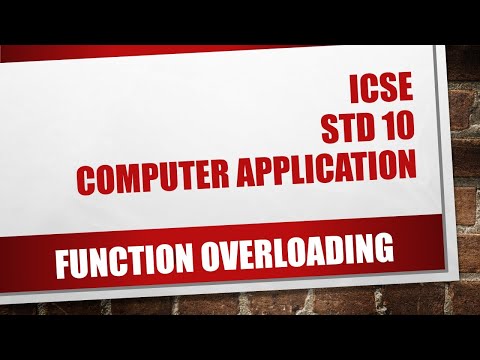 #Std 10 #ICSE #Computer_Application #Function Overloading #Blue_J