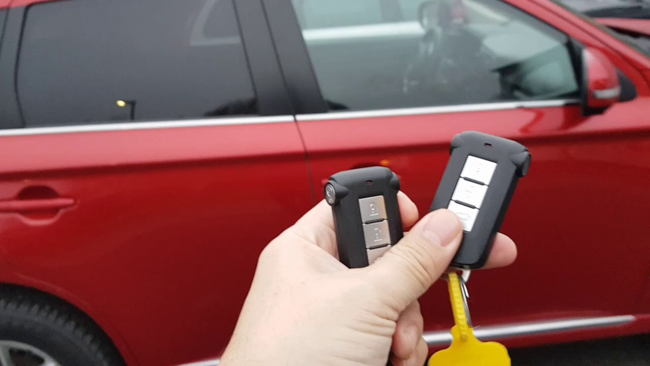 Mitsubishi outlander phev 2016 lock key fob in car. - YouTube