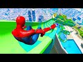 Gta 5 waterslide challenge in aquapark 2 spiderman franklin michael trevor hulk iron man