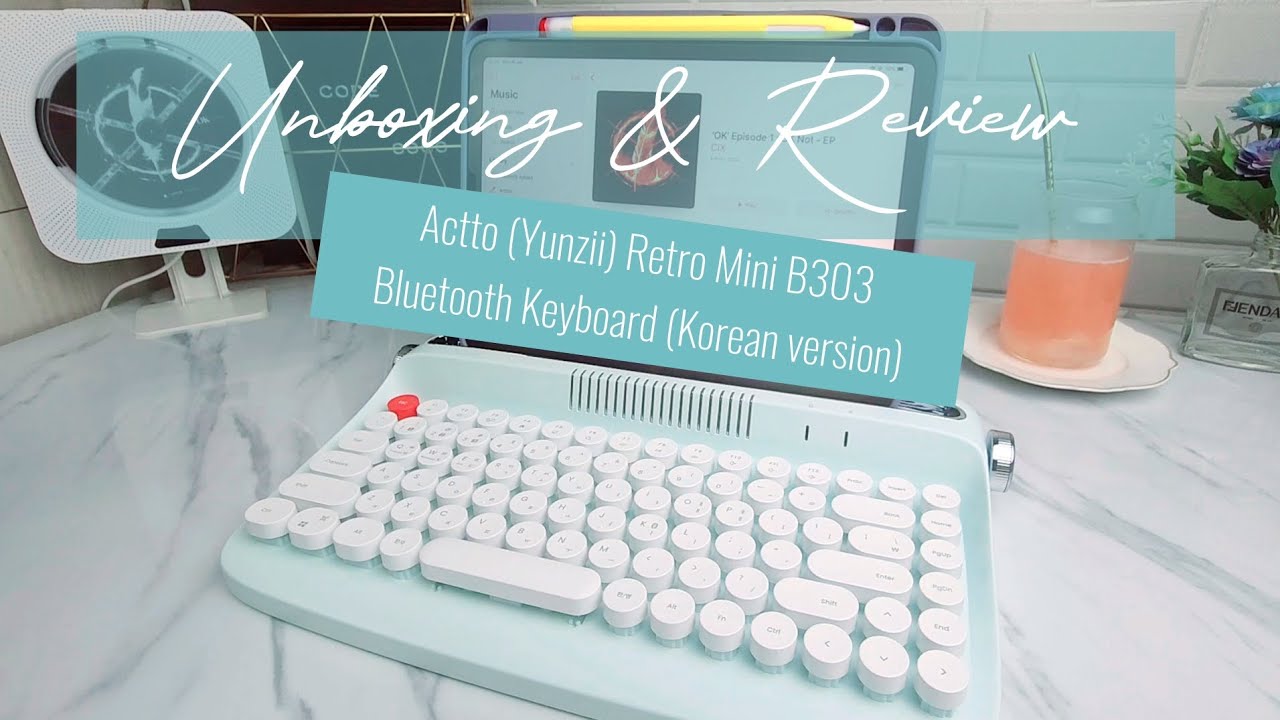 Actto Retro Pop Mini Bluetooth Keyboard Korean/English Layout Gray / BTK-03
