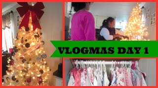 Vlogmas Day 1: Decorating the Christmas Tree \& Baby Shower Gifts!