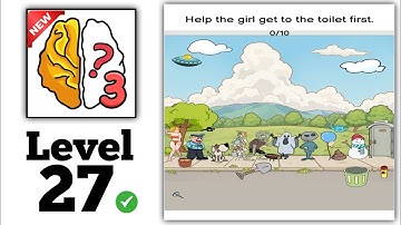 Brain Out 3 level 27 help the girl get to the toilet first Walkthrough Solution