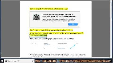 Turn off two-factor authentication on Mac