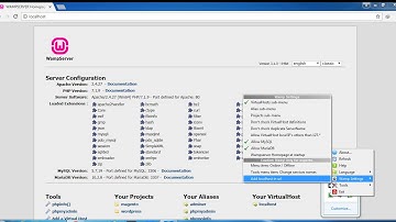 in wampserver add localhost to url when click on projects
