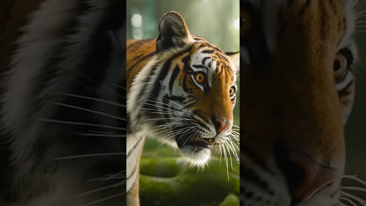 🐯🌿 Mother Tiger Rescues Her Cub from Monkeys! |