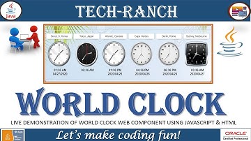 Live Demonstration of Analog World Clock in HTML, JavaScript & CSS | Practice Project | @TechRanch