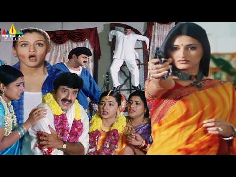 Balakrishna's Mass Action Actions Back to Back | Palanati Brahmanaidu | Telugu Scenes | SonaliBendre