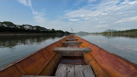 Sunset Boat Ride Along The Mekong River Chiang Khan Thailand - Filmed On DJI Osmo Action 4