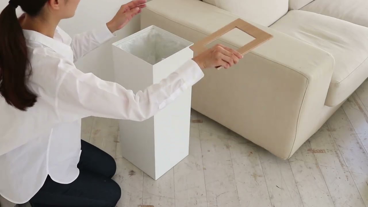 木目が美しいスタイリッシュな大容量ダストボックス - YouTube