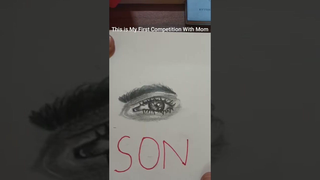 how to draw perfect eye | drawing competition son with mom 