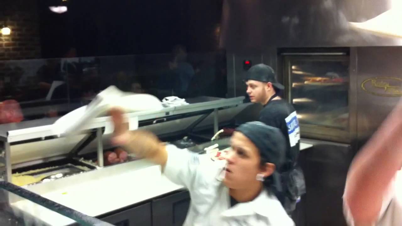 Stretching pizza dough YouTube