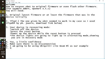 Revert Back to Ubnt original firmware / Flash openwrt on Ubnt devices : Lite Beam M5 Part one