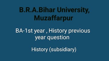 History (subsidiary) previous year question