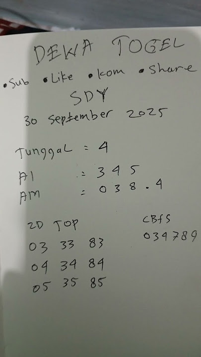 DEWA TOGEL SDY: Bocoran Jitu 30 September 2025! #DewaTogel #PrediksiSDY #TogelHariIni #AngkaMain
