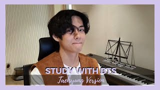 BTS Kim Taehyung (V) Study with Me (No music, typing, small whispers and white noise ASMR)