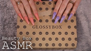 ASMR Glossybox Unboxing (🎧 soft spoken, tapping, scratching, swatching)