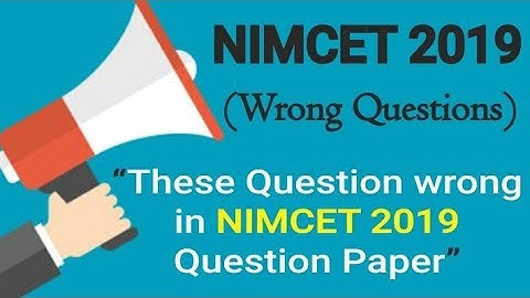 NIMCET 2019 || Wrong Questions