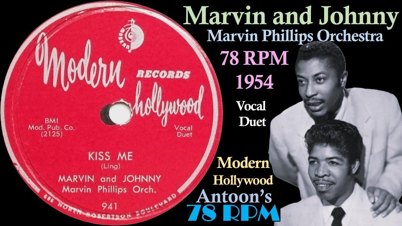 米7” Marvin &amp;amp; Johnny Sugar / Kiss Me 45x941 Modern Records /00080 MARVIN & JOHNNY: kiss me / sugar MODERN 7