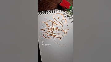 Ishu name art #calligraphy #nameart #lettering #art #shorts
