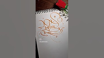 Ishu name art #calligraphy #nameart #lettering #art #shorts