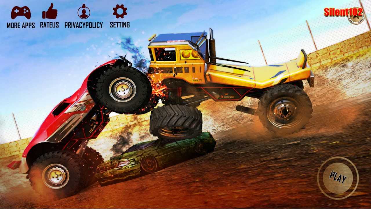 Monster Truck Derby Demolition: Destruction Stunts - Android gameplay ...