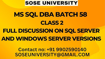 Batch 58 MS Sql DBA + Azure Sql DBA Live Class 2 || Contact +91 9902590140