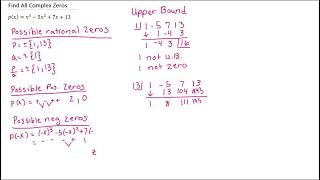 3 5 Find all the complex zeros