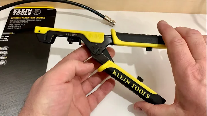 Klein Tools RG6 Coaxial Cable Compression Crimper Tool with Extended Reach