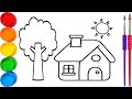 how to draw beautiful house easy step by step