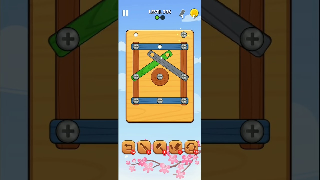 wood nuts & bolts, screw level 735-736