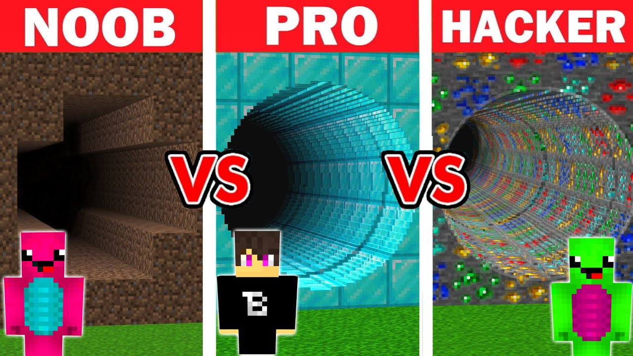 NOOB vs PRO vs HACKER: ÓRIÁS ALAGÚT ÉPÍTŐ KIHÍVÁS!