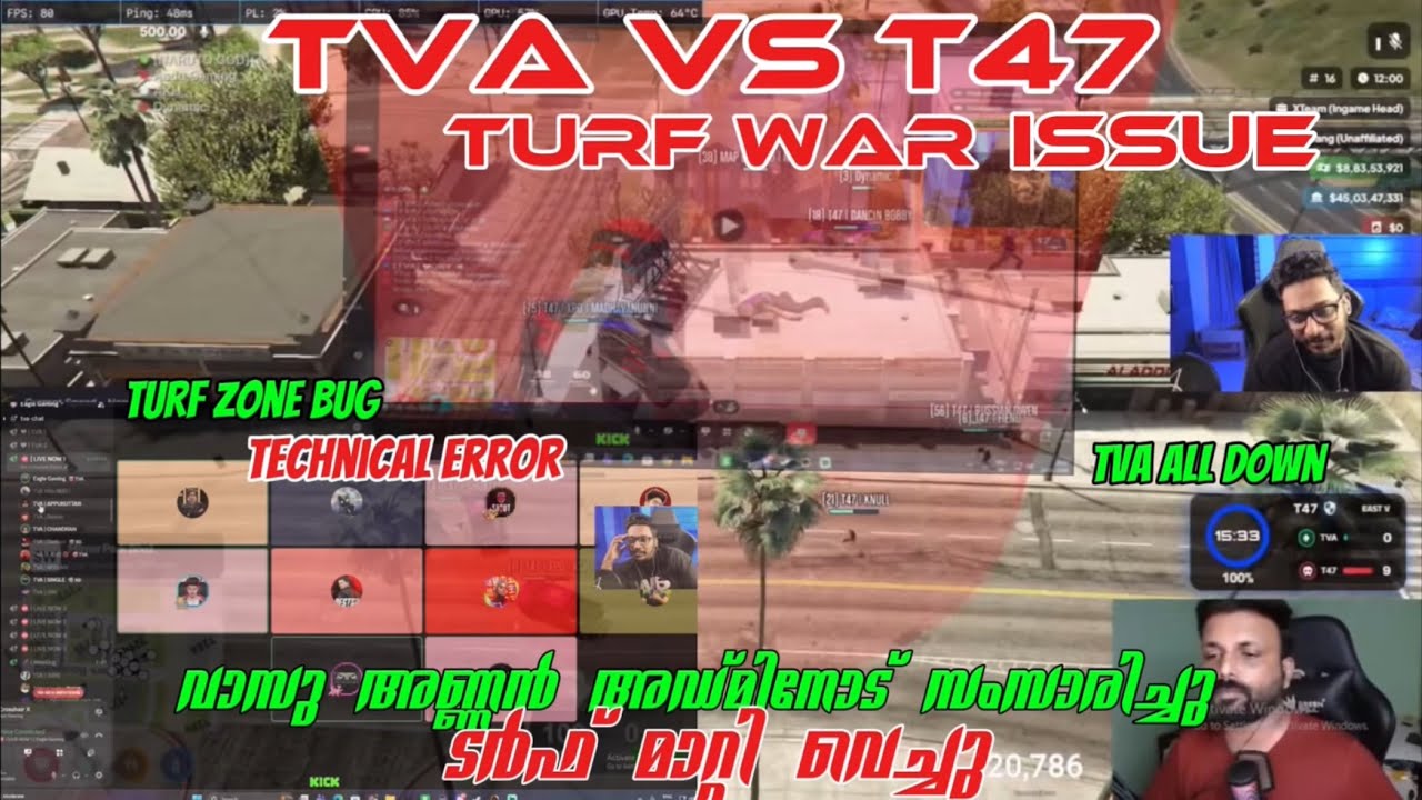 TVA VS T47 TURF WAR ISSUE | TUF ZONE BUG ADMINOD 