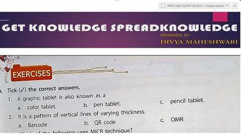 COMPUTER IT MATRIX PART-5 CLASS-5 CH-2 INPUT AND OUTPUT DEVICES