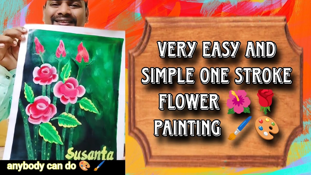 how to draw flower one stroke flower painting drawing tutorial