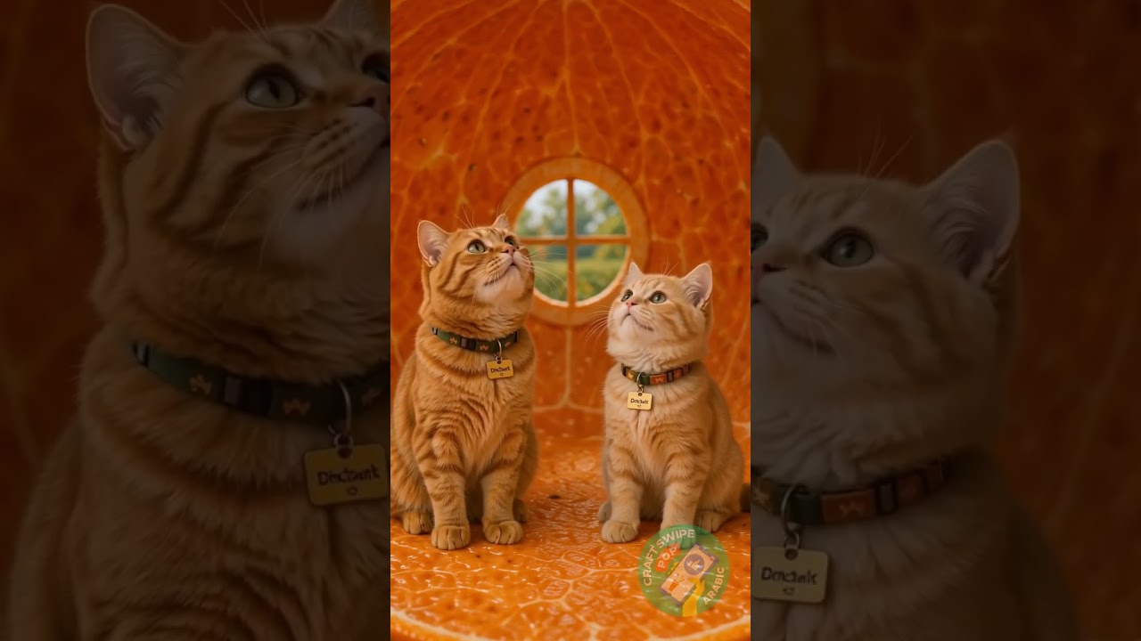 عالم برتقالي نابض بالحياة للقطط الصغيرة المرحة! 🍊🐱