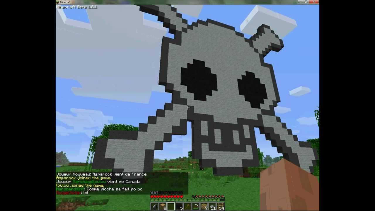 Tête de mort minecraft - YouTube