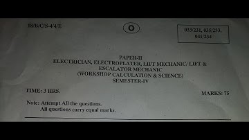 trade electrician workshop calculation and science 4th semester paper  answer key 14 august 2018